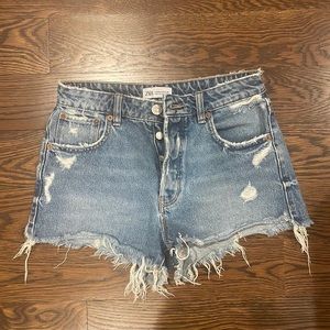 zara high rise shorts